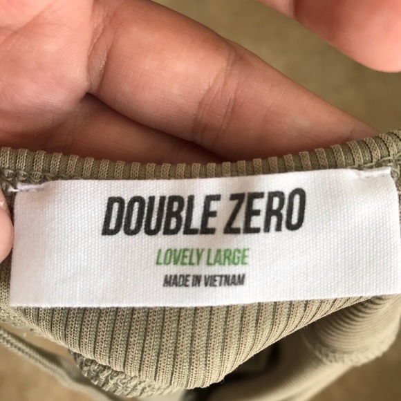 NWOT Double Zero Olive Strappy Back Bodysuit - Picture 7 of 7